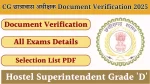 CG Hostel Warden Document Verification 2025