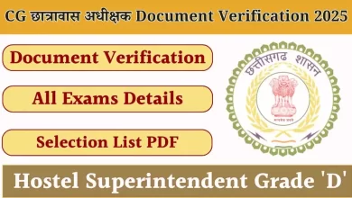 CG Hostel Warden Document Verification 2025