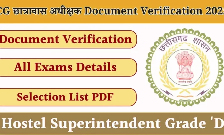 CG Hostel Warden Document Verification 2025