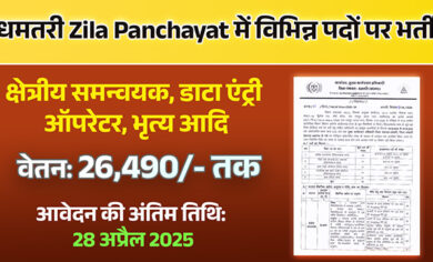 धमतरी Zila Panchayat में विभिन्न पदों पर भर्ती