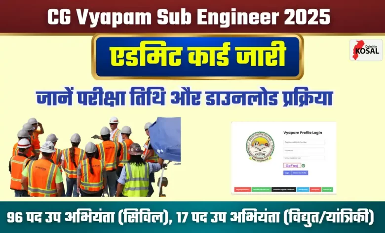 CG Vyapam Sub Engineer 2025