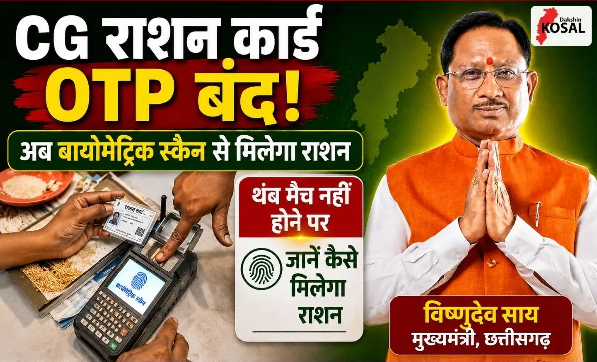 Cg Ration Card CG Ration Card Biometric Scan System: राशन वितरण का बदला नियम: अब OTP ...